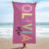 Personalized Beach Towel Custom Name Beach Towel Soft Absorbent Customized Bath Towel for Kids Adults Couples Friends Bridesmaid