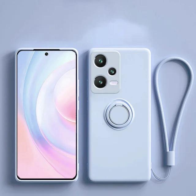 

Чохол з рідкого силікону для Xiaomi 14T 13T 12T 11T Redmi Note 14 13 12 11 10 Pro Plus + 5G 12S 11S 10S 5G Чохол для телефону з кільцем-тримачем for Xiaomi 12T