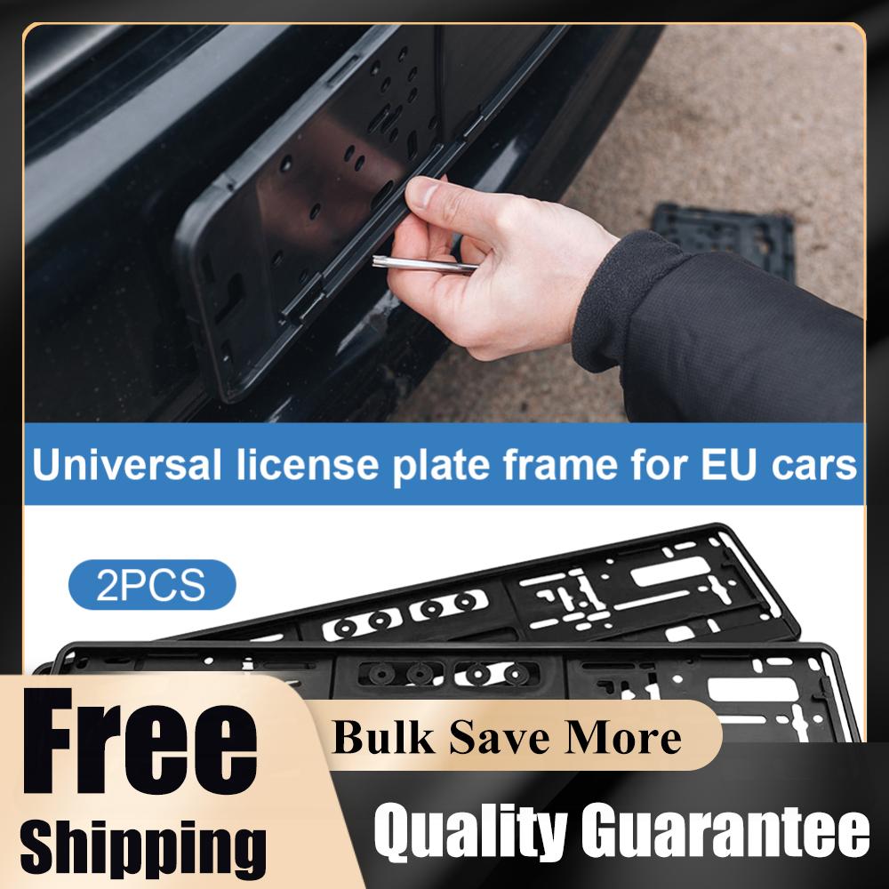 2Pcs Car Licence Plate Bracket Black License Plate Holder Mount Anti-corrosion License Plate Frame Cover