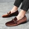 Spring new loafers men's British anti-velvet leather one-pedal casual overfoot leather shoes large size Doudou shoes
