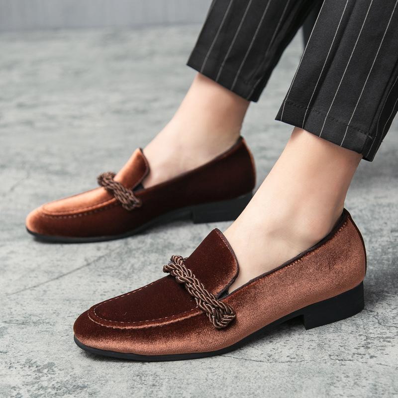 Spring New Loafers Men's British Anti-velvet Leather One-pedal Casual Overfoot Leather Shoes Large Size Doudou Shoes