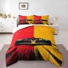 F1 Race Car Front Pop Art Bedding set (1 duvet cover, 2 pillowcases, duvet not included), Split Red Yellow Speed Poster Print