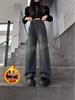 Modische Mädchen-Winterhose 2024 mit Fleecefutter - Herbstliche gerade Jeans mit weitem Bein für größere Kinder