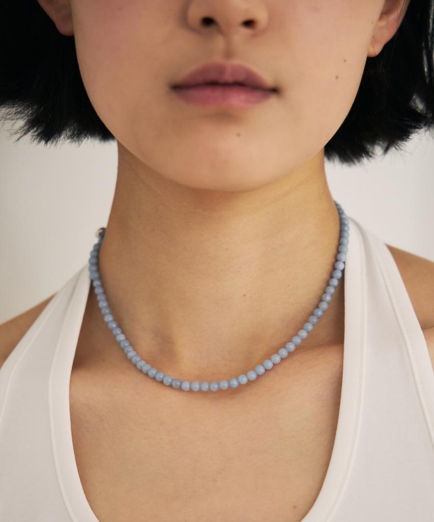 Kodo Bead Collar Necklace(Paleblue)