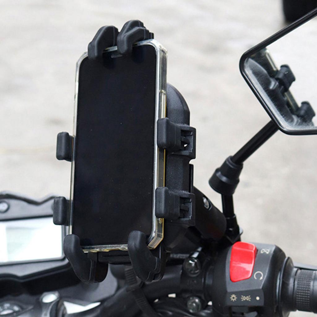 Quick Release Motorcycle Phone Holder with Anti Vibration Arms No Tools Installation Upgrades for Smartphones