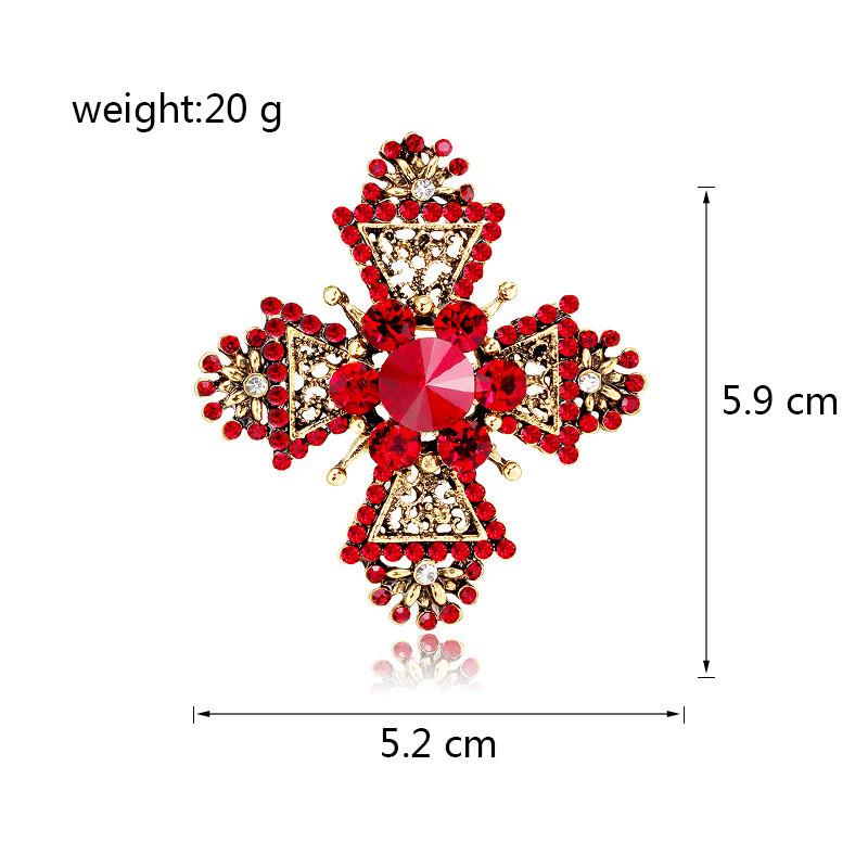 Broche pendentif croix géométrique en alliage de zinc pour hommes et femmes