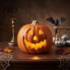 Decorazione Festa Autunnale Lanterna Zucca LED di Halloween, Lampada Luminosa Accattivante Faccia Spaventosa Occhio di Plastica, Ornamento da Tavolo a Batteria