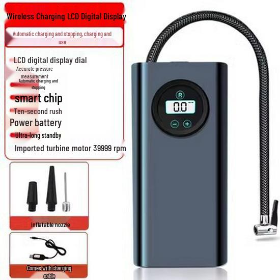 

Portable High-Power Wireless Car Air Pump with Lithium Battery