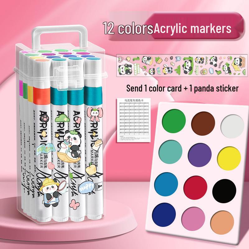 

Panda Design Quick-Dry Acrylic Markers for Kids, Opaque & Layerable Painting Pens