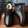 Men Snow Boots Fashion Thick Warm Suede Shoes Leather Surface Business Shoes for Men High Cut Anti Slip Comfortable Casual Shoes