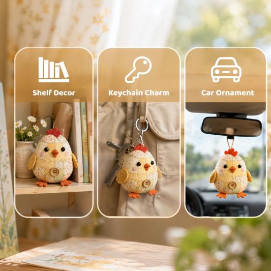 DIY Patchwork Animal Kit, Hand Sewing Craft Set with Pre-Cut Fabric Stuffing Buttons Threads, Cute Plush Animal Craft Kit Gift for Craft Lovers