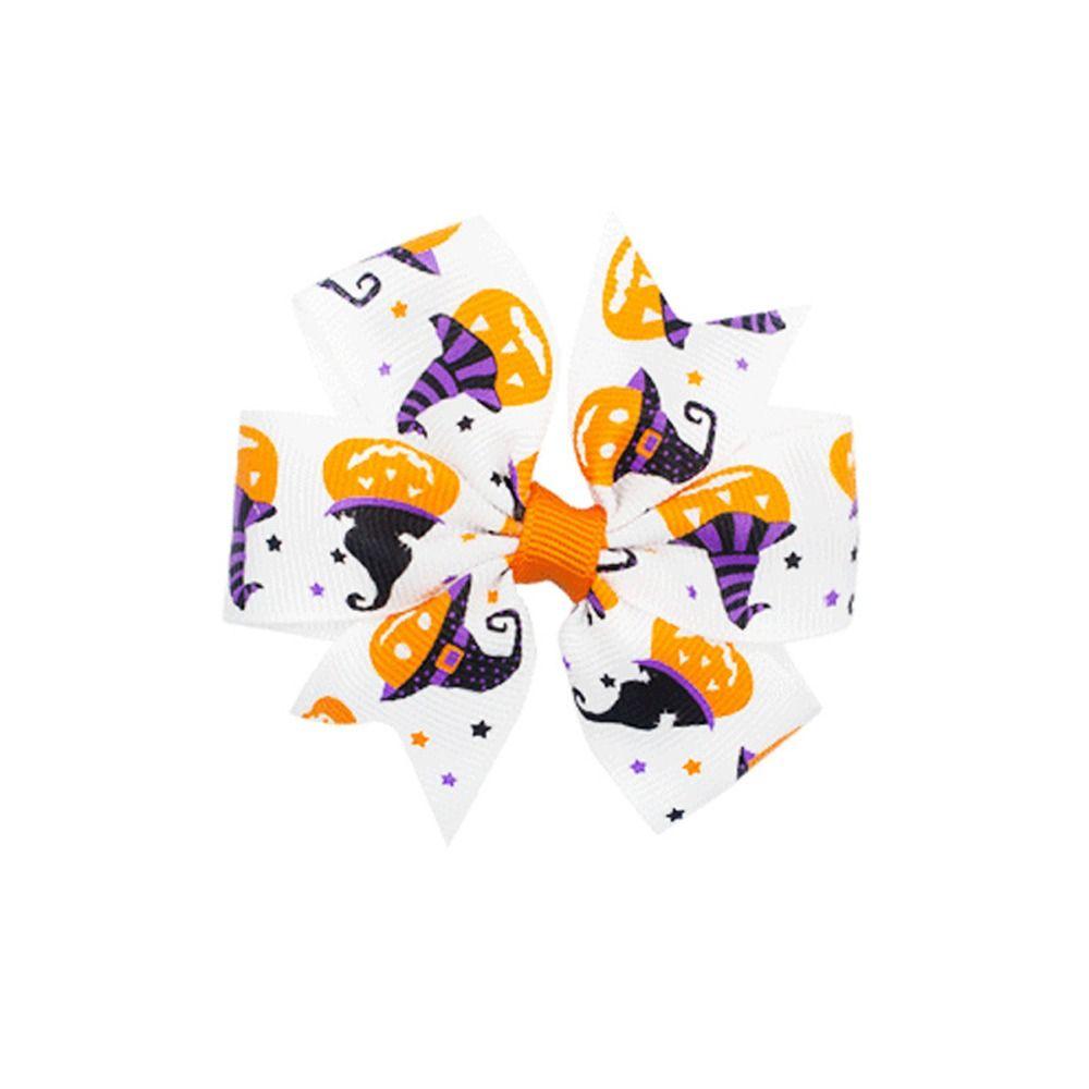Creative Skeleton Halloween Bow Hair Clip Pumpkin Bat Pumpkin Hairpin Spider Korean Style Bat Duckbill Clip Party