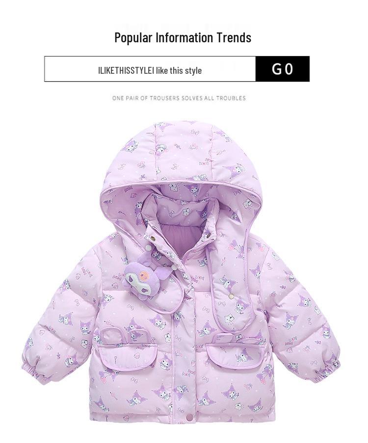 2025 Winter Cartoon Down Jacket for Baby Girls - Stylish, Warm, and Cotton-Padded