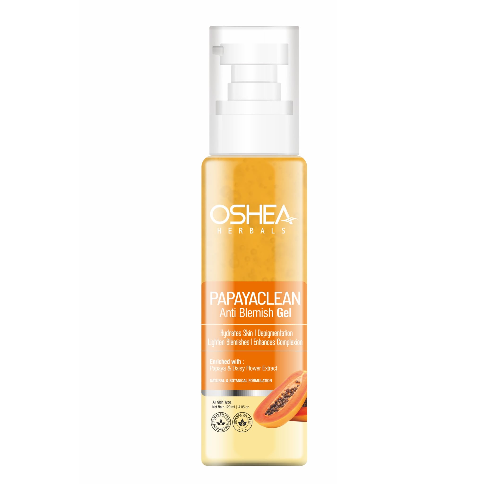 Oshea Herbals Papayaclean Anti Blemish Face Gel for All Skin Types | Hydrates, Reduces Pigmentation & Lightens Blemishes | Enriched with Papaya & D