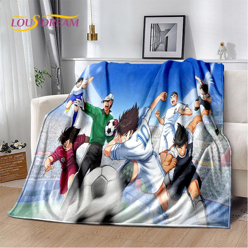 Captain Tsubasa Anime Soccer Cartoon Blanket,Soft Throw Blanket for Home Bedroom Bed Sofa Picnic Travel Office Cover Blanket Kid
