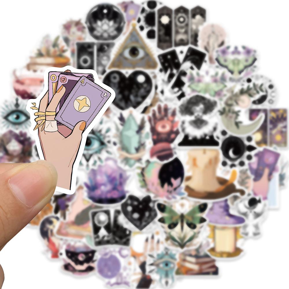 10/30/50pcs Vintage Goth Magic Witch Crystal Stickers Boho Aesthetic Decal for Stationery Luggage Phone Cool Cartoon Sticker Toy