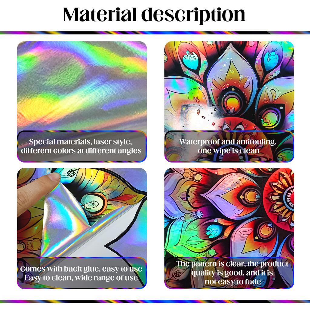 Neon Mandala Creative Wall Sticker Bathroom Living Room Background Decoration Wallpaper Self Adhesive Home Decals