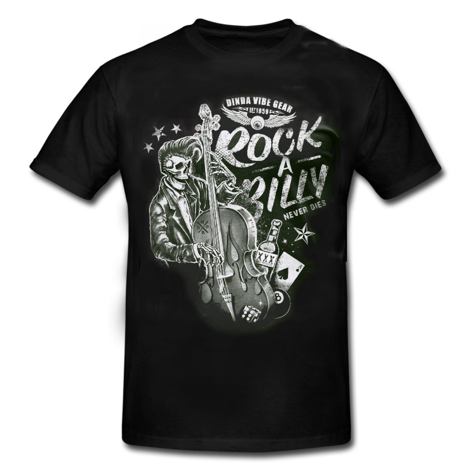 ROCKABILLY BASS - WILL NEVER DIE Skeletor ROCKNROLL Limited Edition T- Shirt! S разноцветный