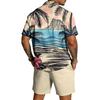 Men's Casual Lightweight Breathable Short-Sleeve Shirt And Shorts Set