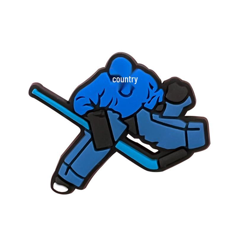 International Ice Hockey Student Pen Holder with Detachable Soft Rubber PVC Decoration
