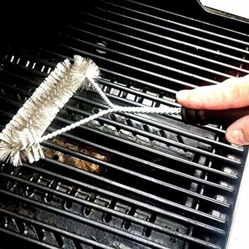 Barbecue Grill BBQ Pinsel Clean Tool Grill Zubehör Edelstahl Borsten Antihaft-Reinigungsbürsten Grill Zubehör