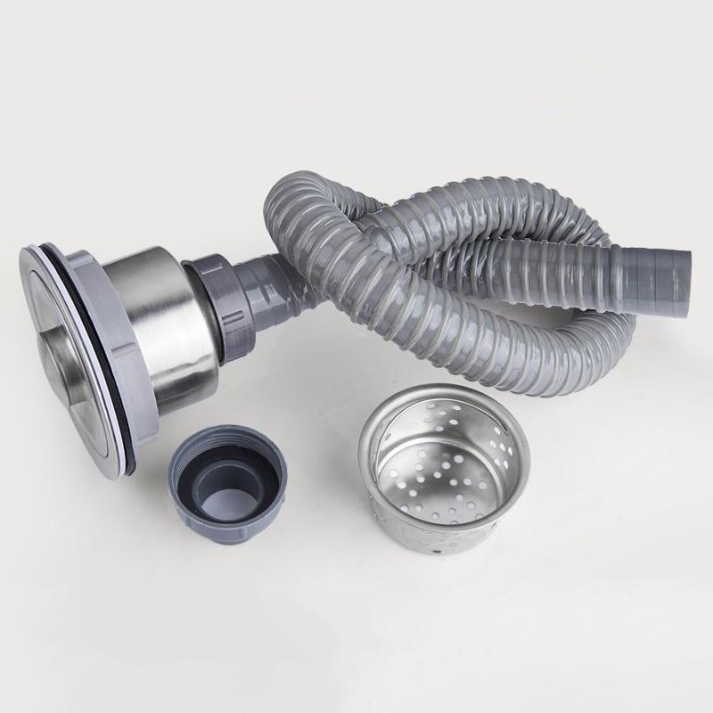 Stainless Steel Kitchen Sink Washing Basin Filter Drainer Accessories Deodorizing Mop Pool Drain Extension Set