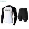 Mens UV Protection Rash Guard Set Long Sleeve Top Pants Surfing Diving Snorkeling Water Sports