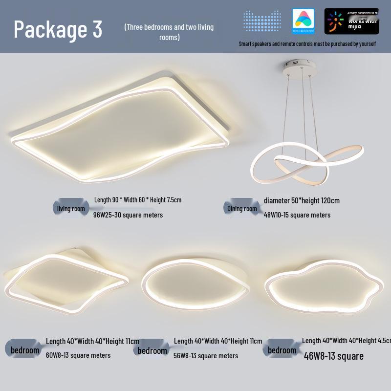 Modern Minimalist Ceiling Light Package with Smart Home Integration for Whole House