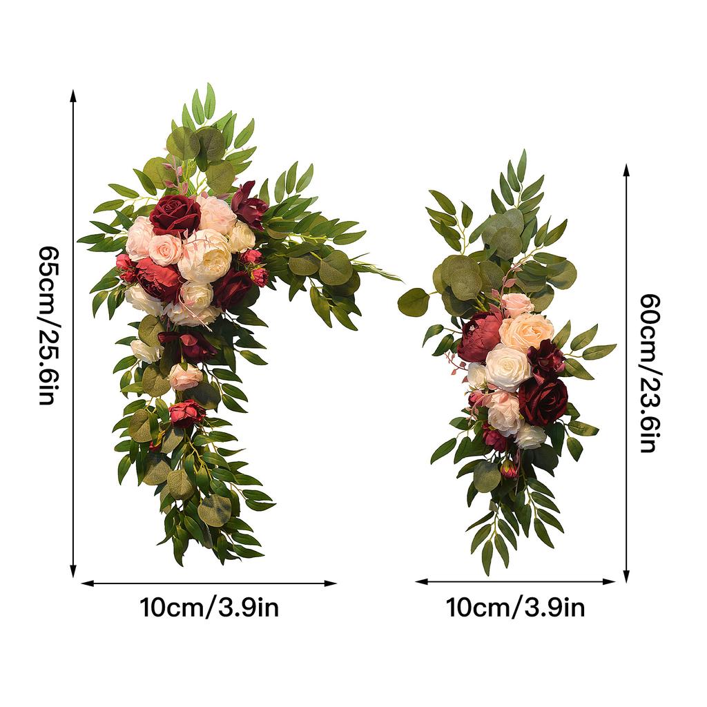 Artificial Flower Swag Set Large and Small Artificial Rose Peony Flowers for Wedding Arch Welcome Sign