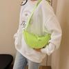 Solid Color Single Shoulder Bags Nylon Canvas Dumpling Bag Simple Hobo Crossbody Bag  Daily