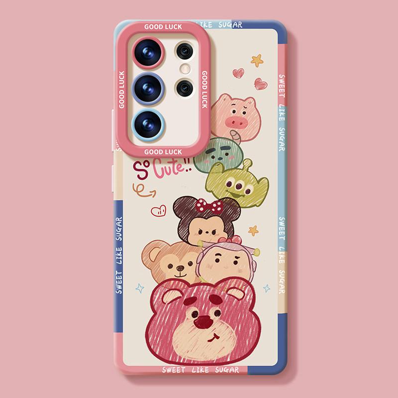 Cartoon avatar mobile phone case with hanging chain, suitable for Samsung S26ultra silicone S25/S24 + cute S23/22 sets