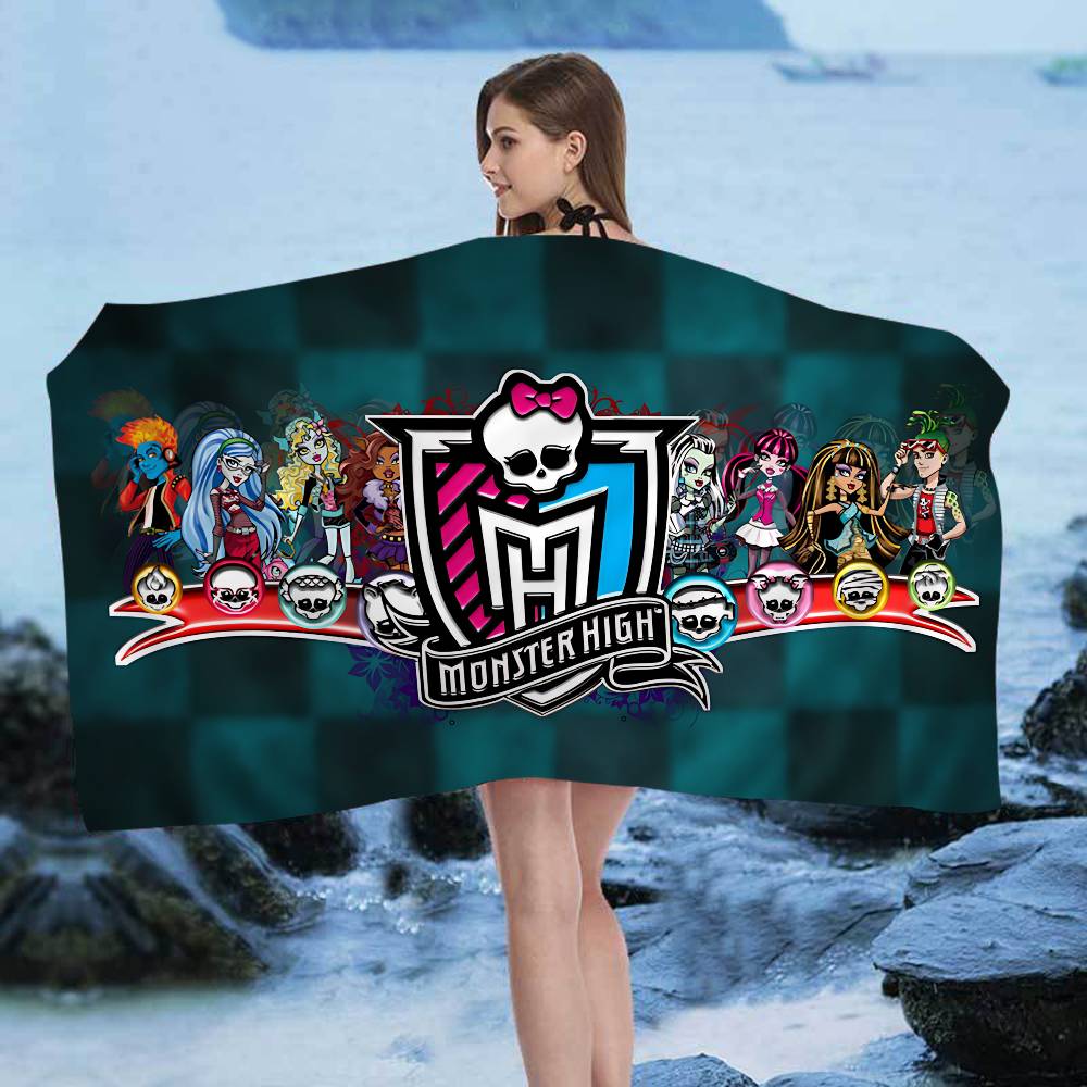 

Cartoon M-monster High Classic Anime Beach Swimming Towel Soft Absorbent Washcloth Children s Gifts for Kids Travel Camping Gym W30*H60(CM)
