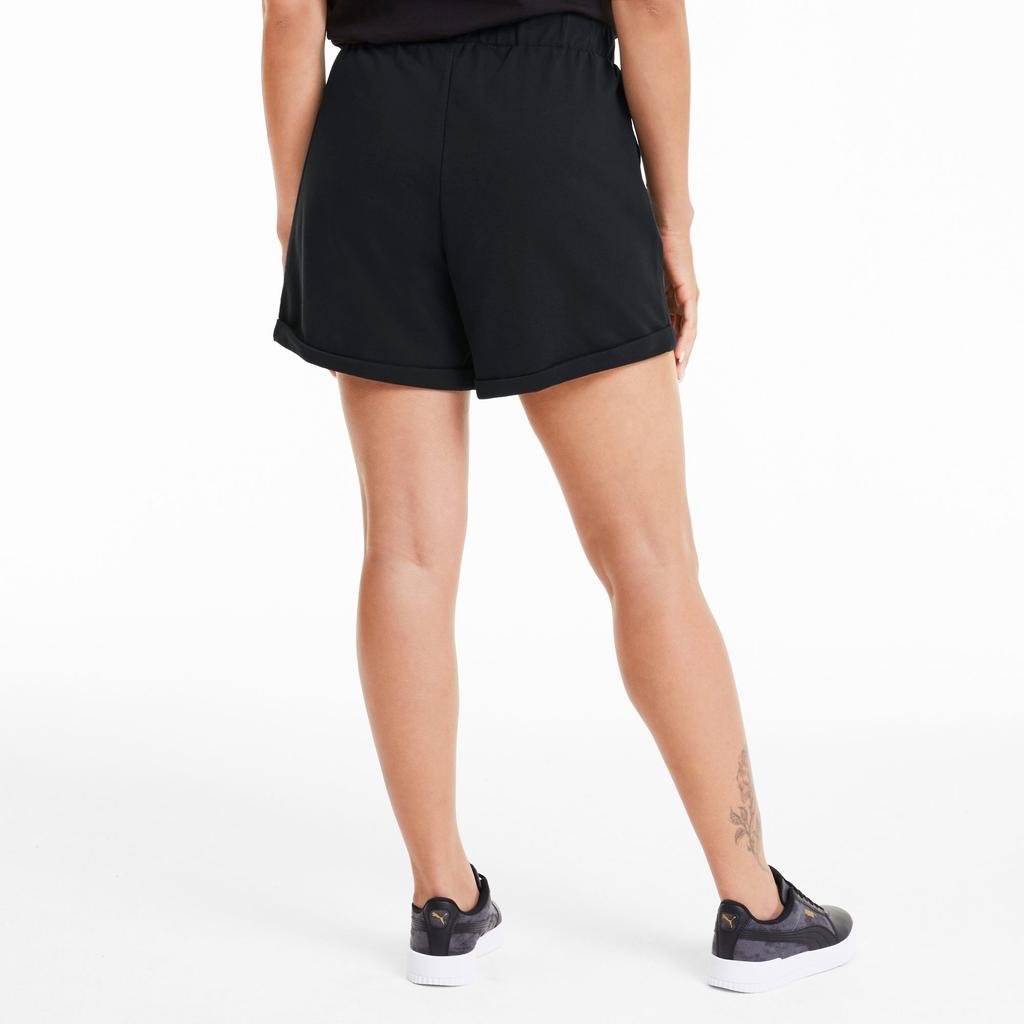 Puma Logo Print Sports Casual Shorts Women shorts Black 585052-01