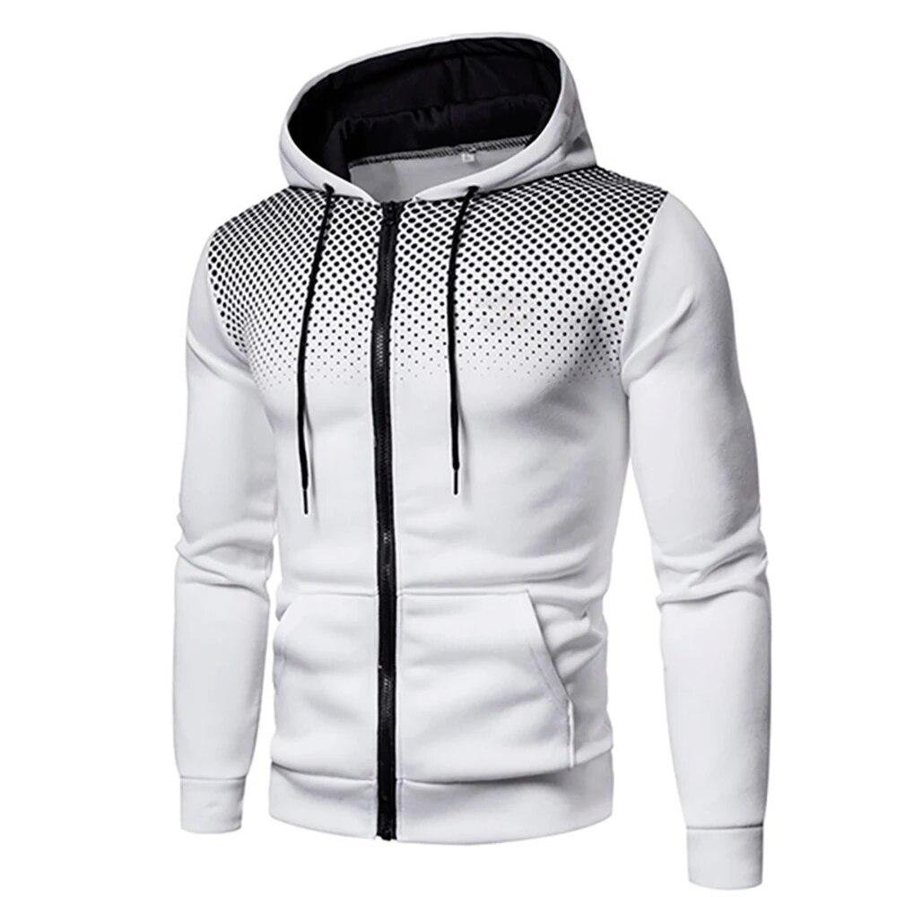 Herren Herbst Kapuzenjacke Langarm Pullover Hoodie Zip Up Cardigan Baumwolle Kapuzenpullover Mantel