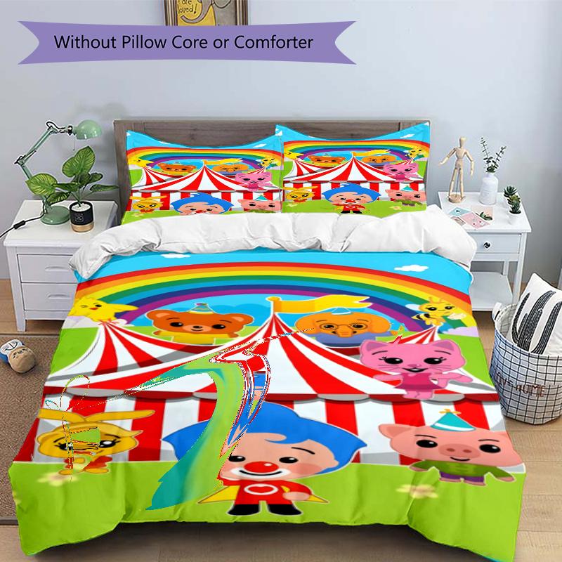 3pcs Duvet Cover Set (1*Duvet Cover + 2*Pillowcase, Without Core), Plim Plim Print Bedding Set, Bedroom Decor, All‑Season, Gift