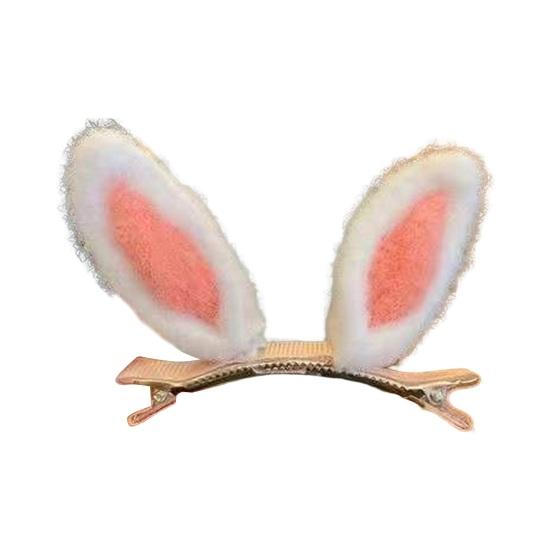 1 Pair Plush Rabbit Ear Hair Clip Bunny Ear Duckbill Clamp Hair Barrette Women Girls