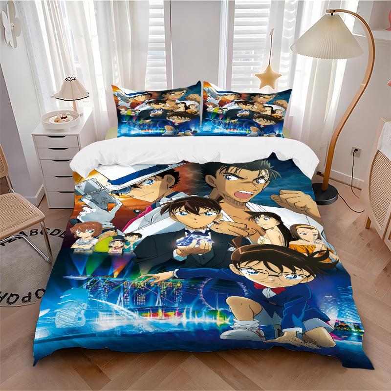 Detective Conan Movie Poster Bedding Set - 3 Piece Comforter Cover Gift for Bedroom,Includes No InsertB178