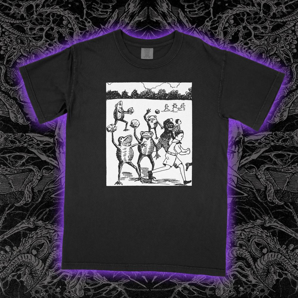 GET OUT Of HERE Shirt Illustration Etching 1800s Vintage Frog Toad Unisex Tee