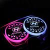 LED Car Coaster Light Water Cup Drinks Holder Mat for Hyundai Elantra I30 I40 I20 Getz Venue Ioniq Solaris Interior Accessories AF2