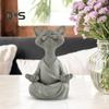 Meditation Cat Statue Sitting Kitten Resin Figurine Zen Yoga Animal Sculpture Home Office Bookshelf Desktop Decoration Ornament