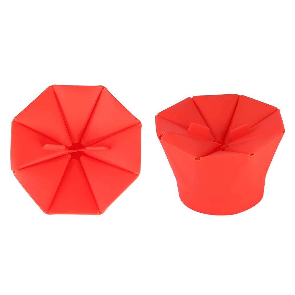 Oven Microwave Popcorn Folding Bowl Diy Silicone Popcorn Maker Machine Home Kitchen Tool Red
