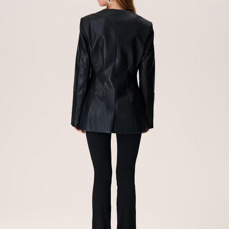 Zbzr Autumn New Women clothes Western Style Fashion Simple and Versatile V-neck One Button Blazers Top