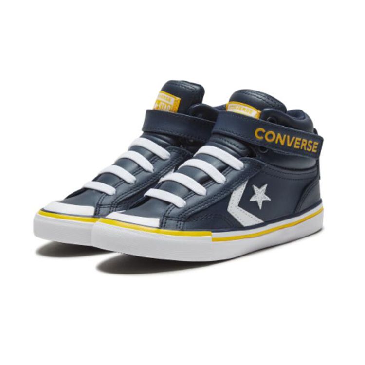 Converse Pro Blaze Strap Non-Slip High-Top Kids Skate Shoes Kids sneaker Blue 666936C
