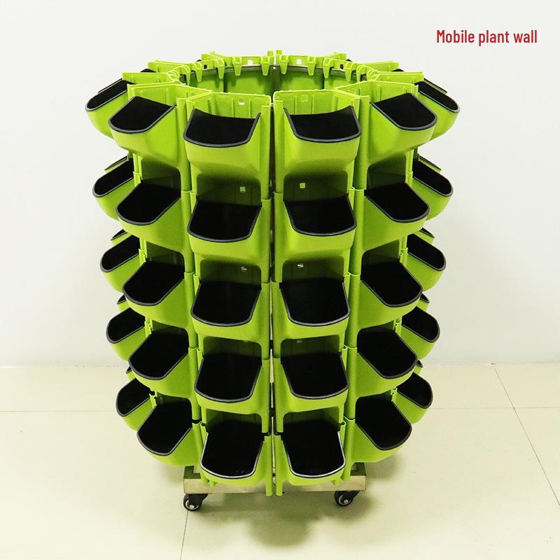 Mobile Vertical Garden Planter: Creative Resin Flower and Vegetable Pot for Balcony Greening