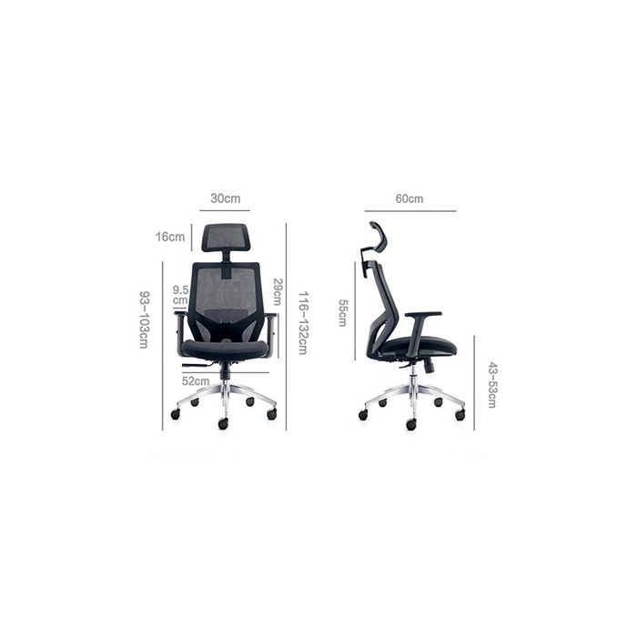 Chaise De Travail Ergonomique - URBAN FACTORY - Urban Factory Noir - Réglable En Hauteur - A Roulettes - 1 Place