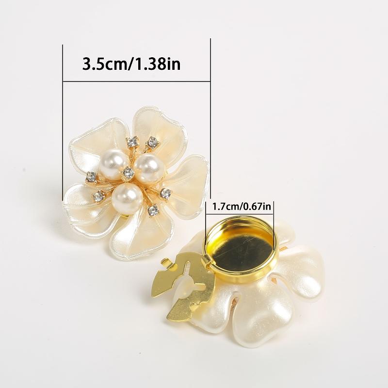Perlenblumen-Knopfabdeckung Strassbesetzte Clips Abnehmbare Manschettenknöpfe Knopfabdeckung Für Damen Hemden Basteln DIY