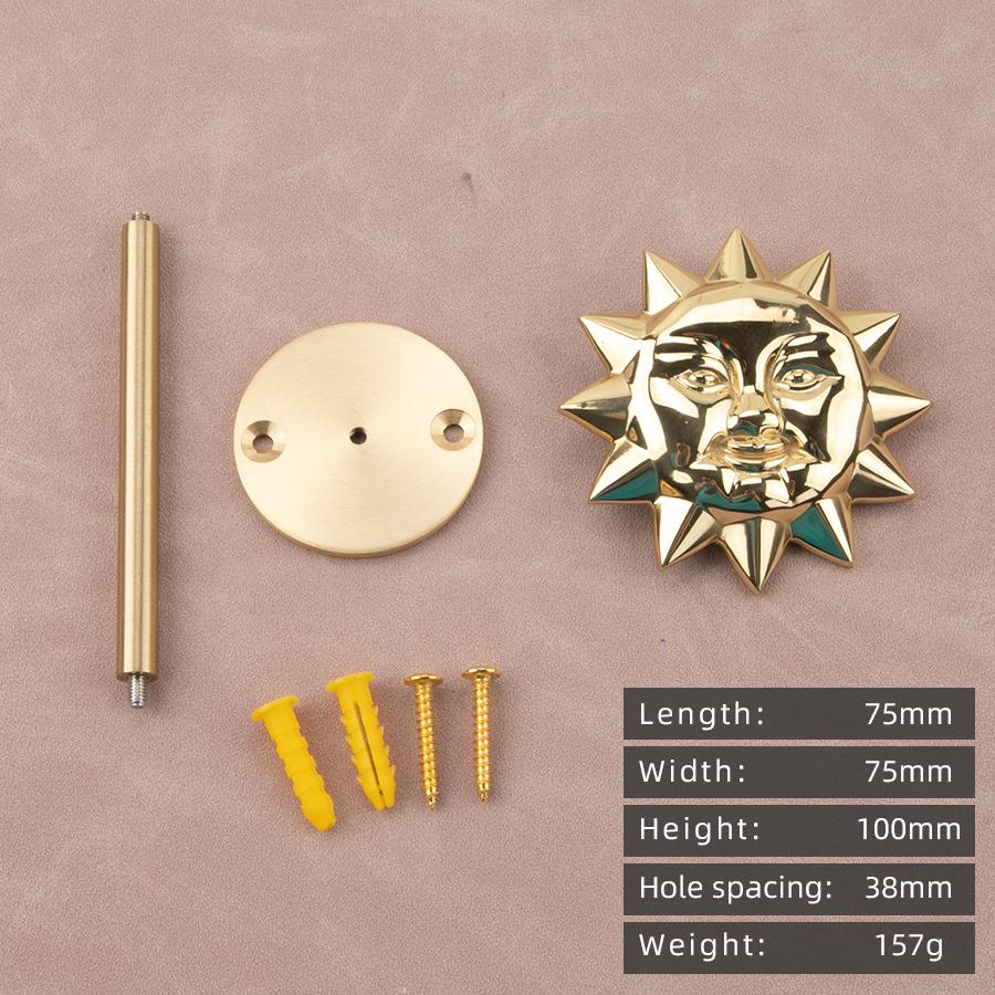 

Французский ретро-крючок для штор в форме солнца, золотой, для гостиной, спальни, лунный крючок