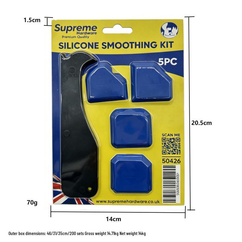 4-Piece Silicone Sealant & Caulking Tool Set - Cleaner, Finisher, & Corner Scraper