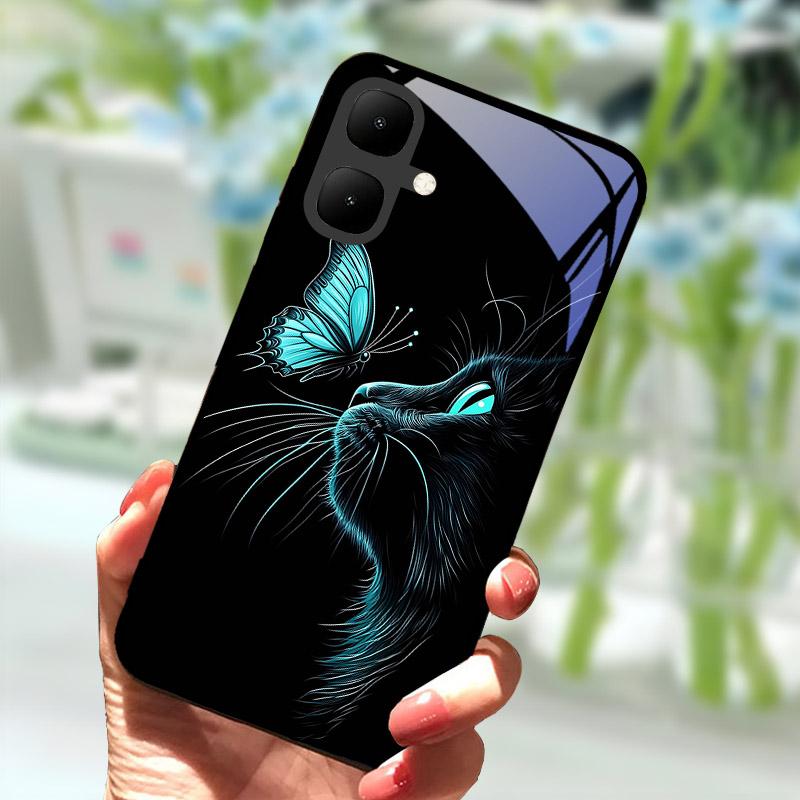 For Infinix Smart 10 Smart10 Case X6725 Tempered Glass Phone Cover For Tecno Pop 10 Pop10 Cases Anti Drop Protective Shell Funda