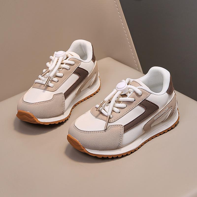 Warrior Stylish Simple Trendy Versatile Easy On And Off Slip Resistant Durable Support Low Top Running Shoes Kids Sneaker Mica-Khaki-Brown WZ-B840T01